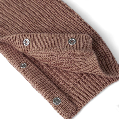 Baby Knit Romper Snap Closure in Mocha