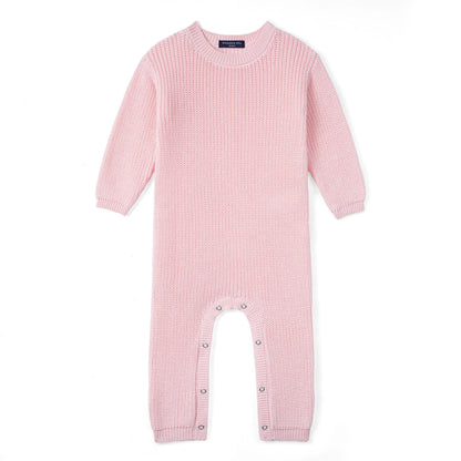 Baby Knit Romper Snap Closure in Pink