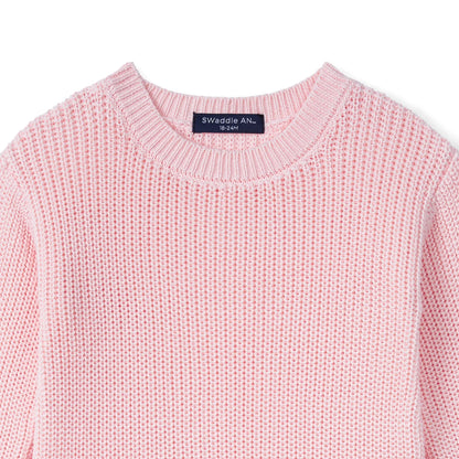 Baby Knit Romper Snap Closure in Pink