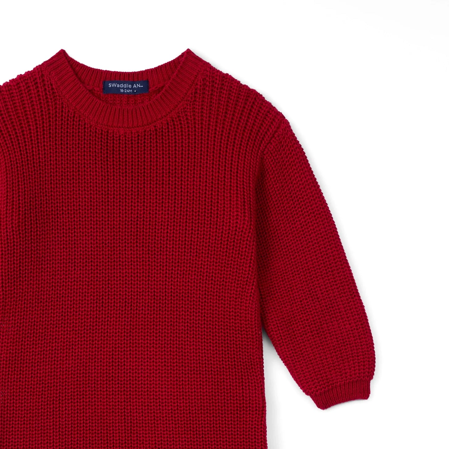 Baby Knit Romper Snap Closure in Red Xmas