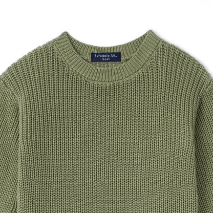 Baby Knit Romper Snap Closure in Sage Green