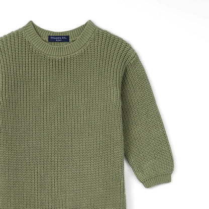 Baby Knit Romper Snap Closure in Sage Green
