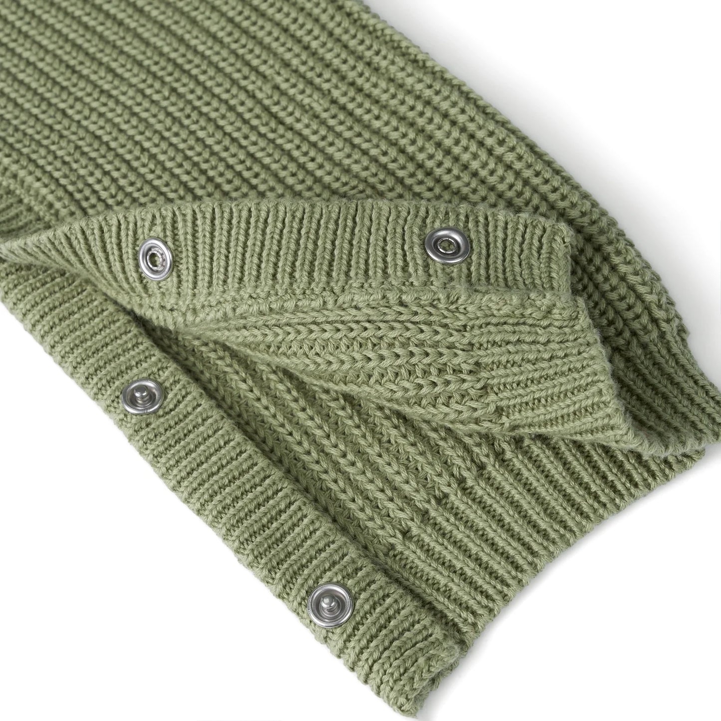 Baby Knit Romper Snap Closure in Sage Green