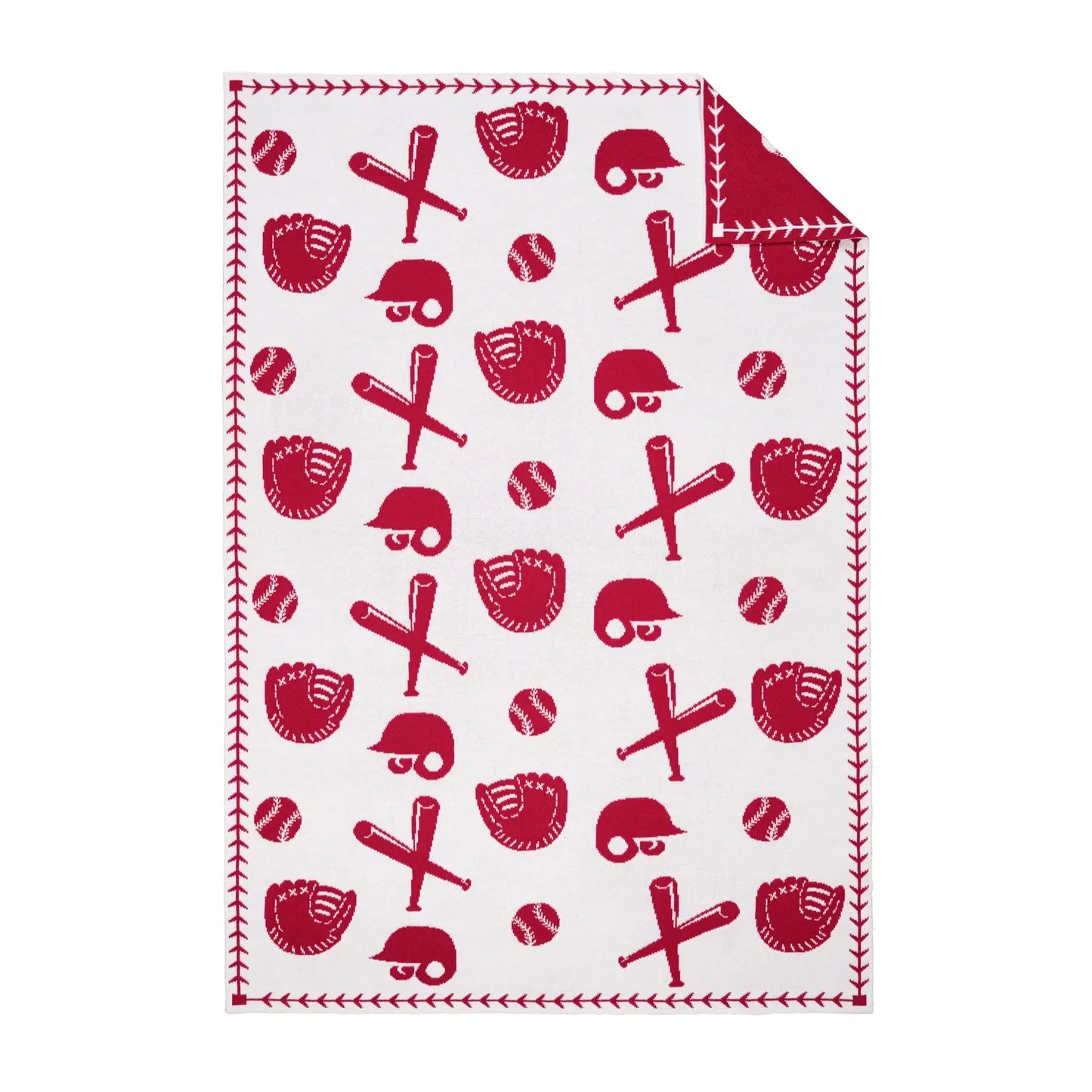 Baseball Jacquard Knit Baby Blanket