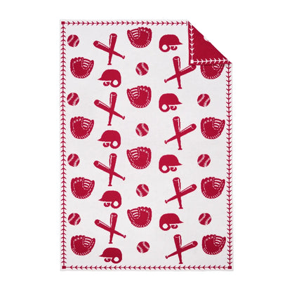 Baseball Jacquard Knit Baby Blanket