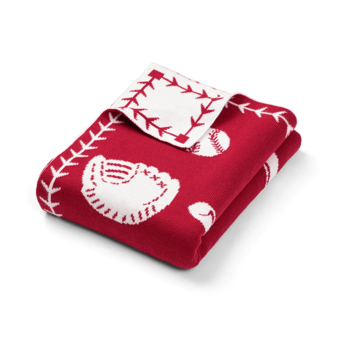 Baseball Jacquard Knit Baby Blanket