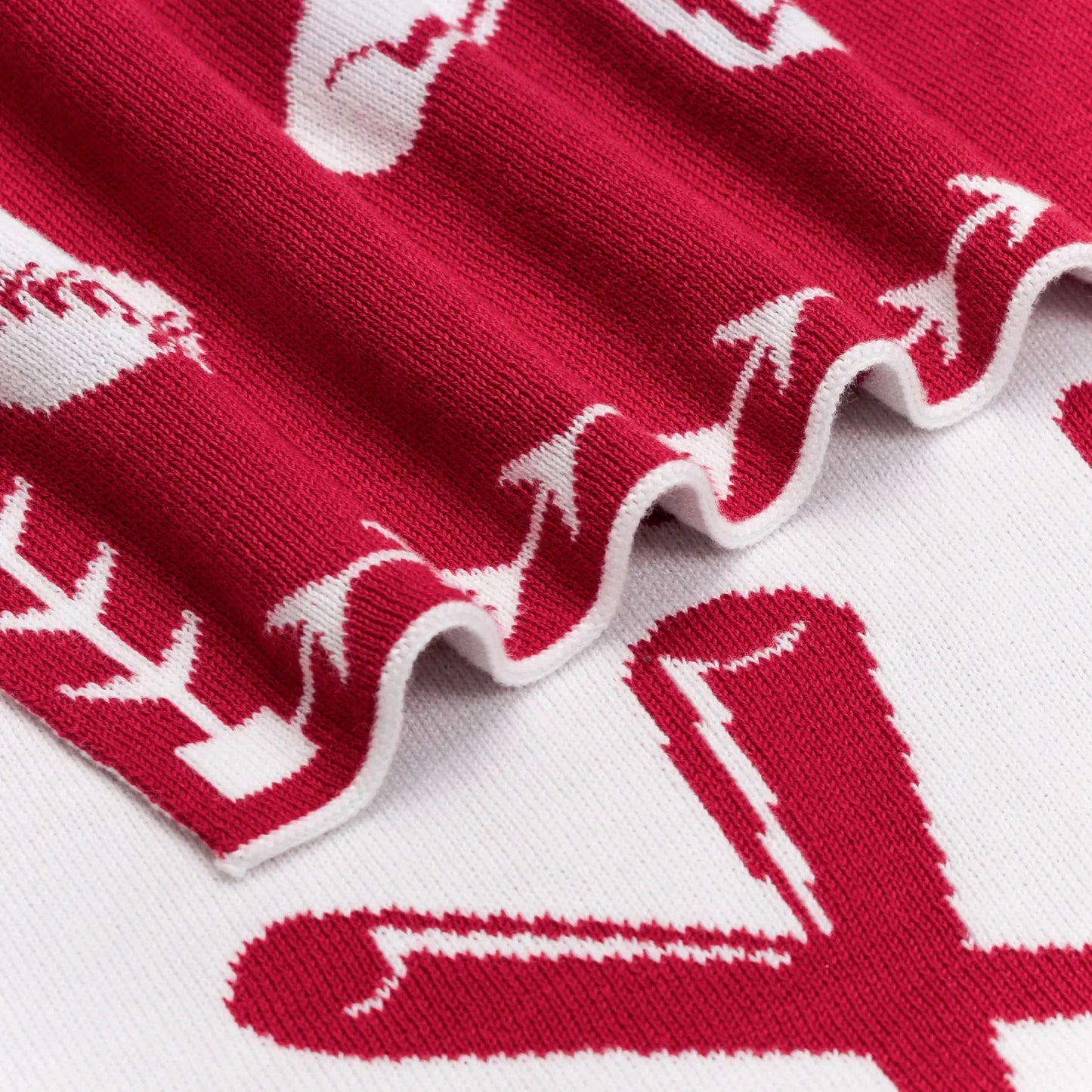 Baseball Jacquard Knit Baby Blanket