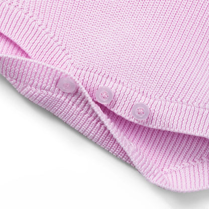 Baby Knit Button Strap Romper in Lilac
