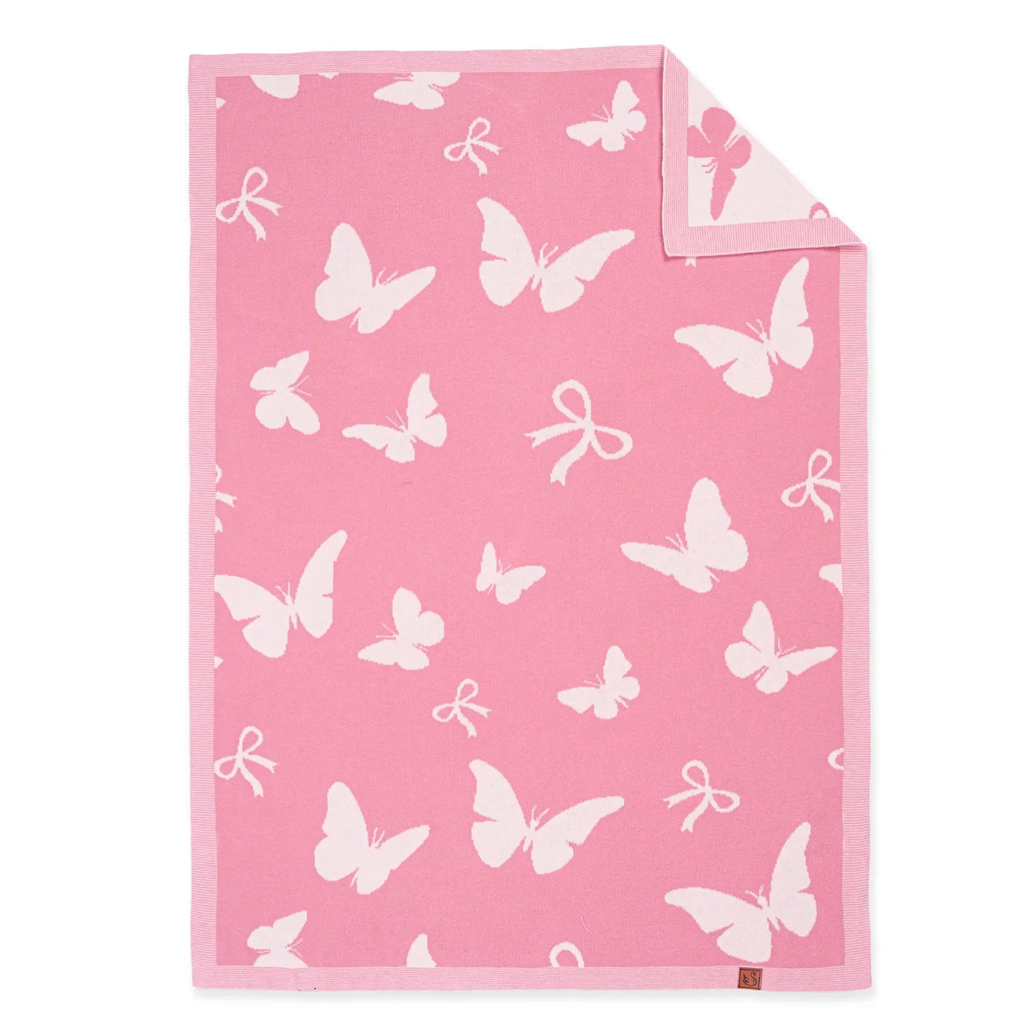 Butterfly Jacquard Knit Baby Blanket