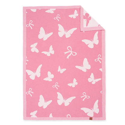Butterfly Jacquard Knit Baby Blanket