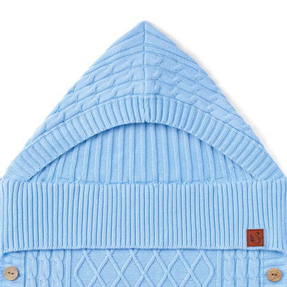 Cable Knit Baby Sleep Sack in Baby Blue