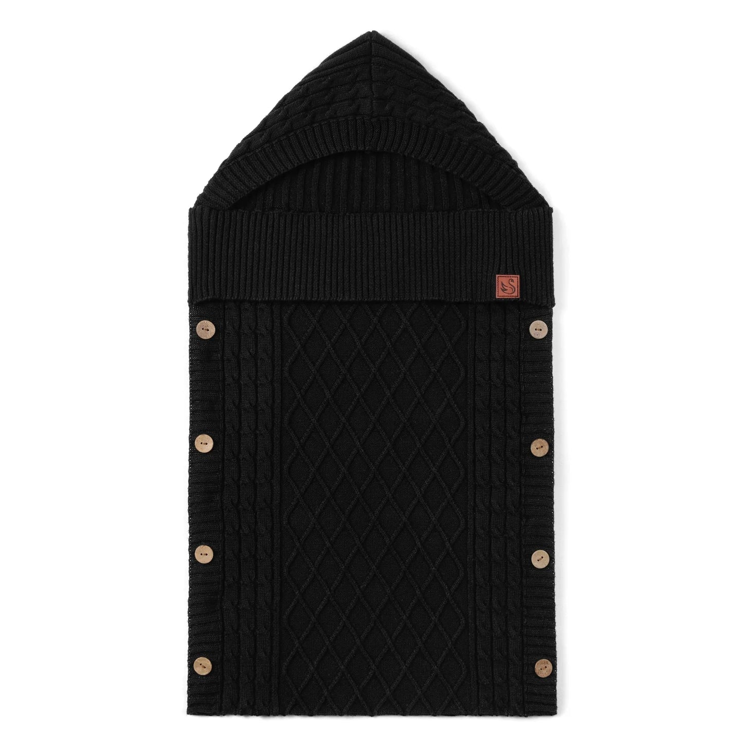 Cable Knit Baby Sleep Sack in Black