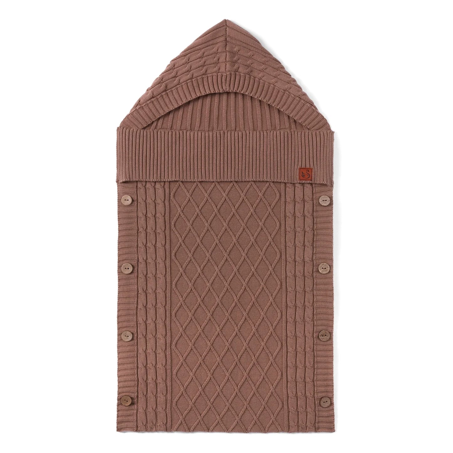 Cable Knit Baby Sleep Sack in Mocha