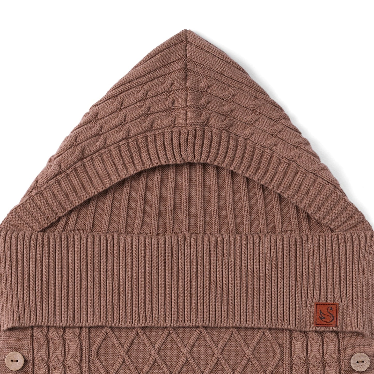 Cable Knit Baby Sleep Sack in Mocha