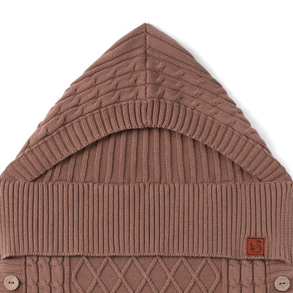 Cable Knit Baby Sleep Sack in Mocha
