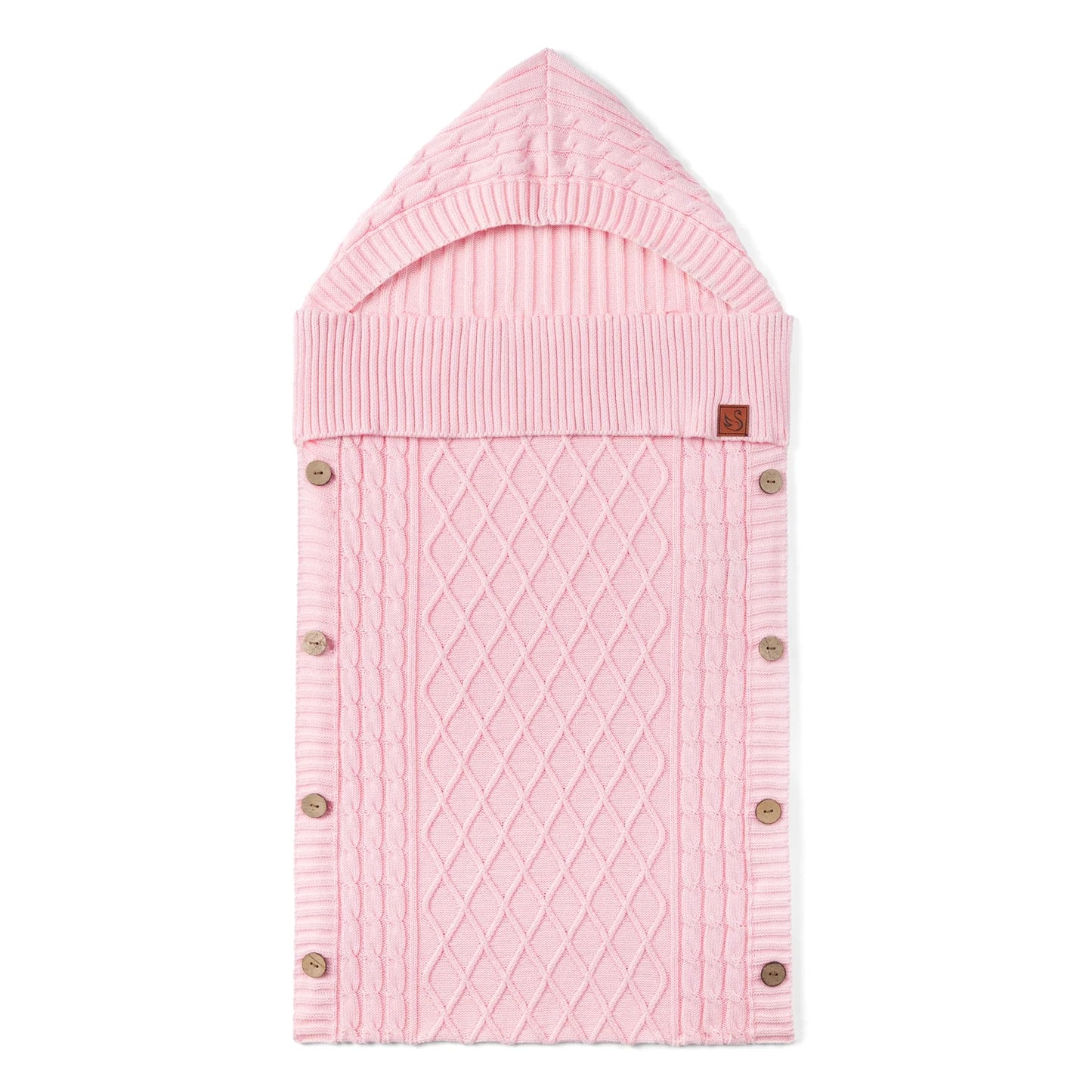 Cable Knit Baby Sleep Sack in Pink