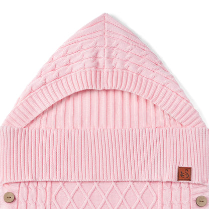 Cable Knit Baby Sleep Sack in Pink