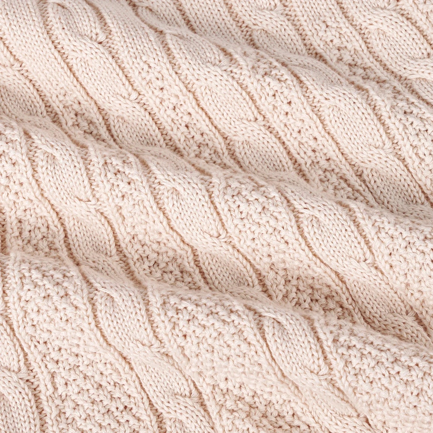 Cable Knit Polo Dress in Beige