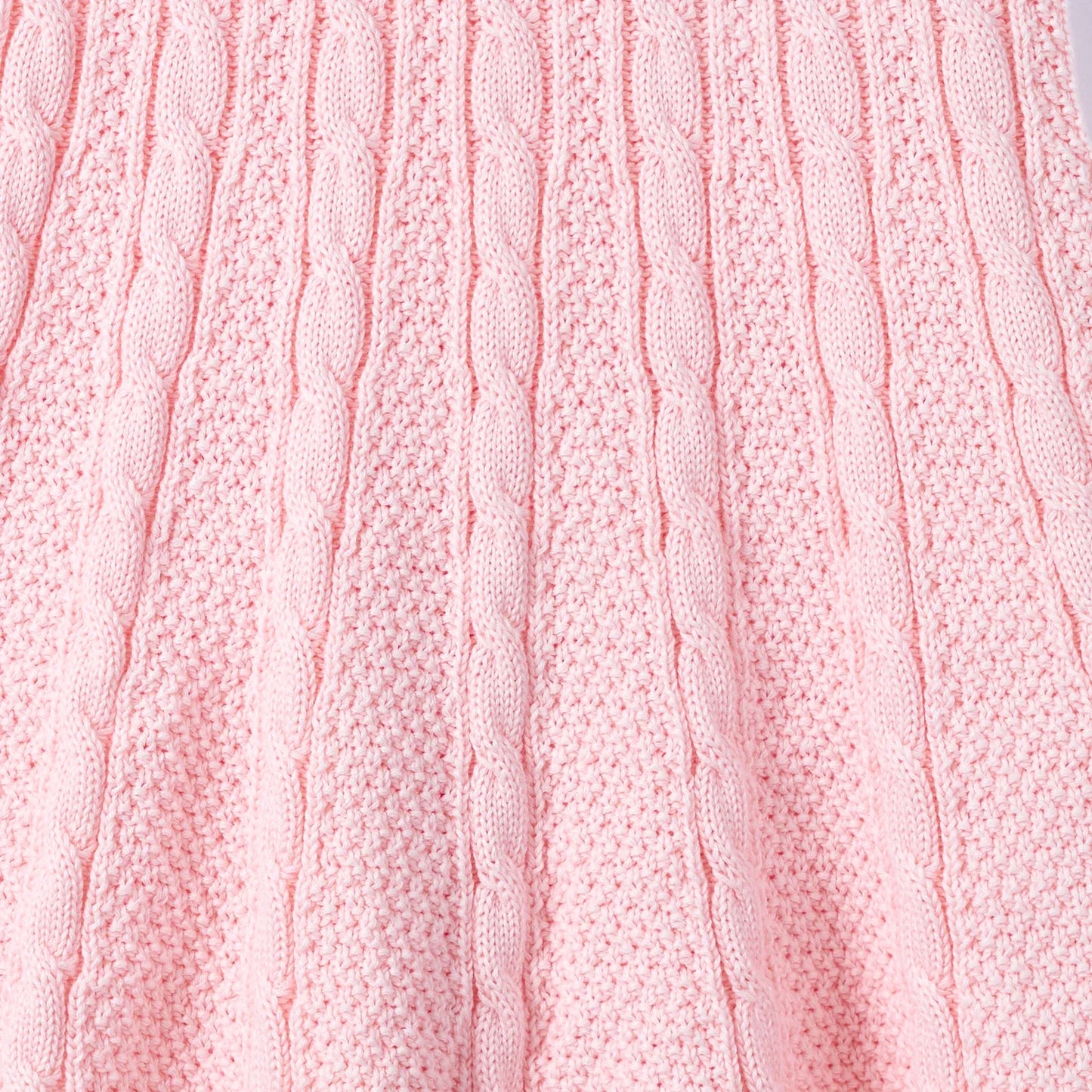 Cable Knit Polo Dress in Pink