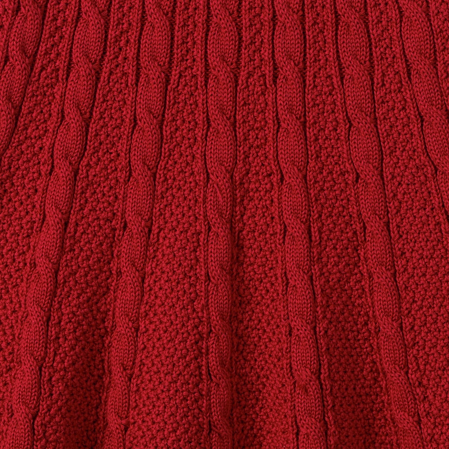 Cable Knit Polo Dress in Red Xmas