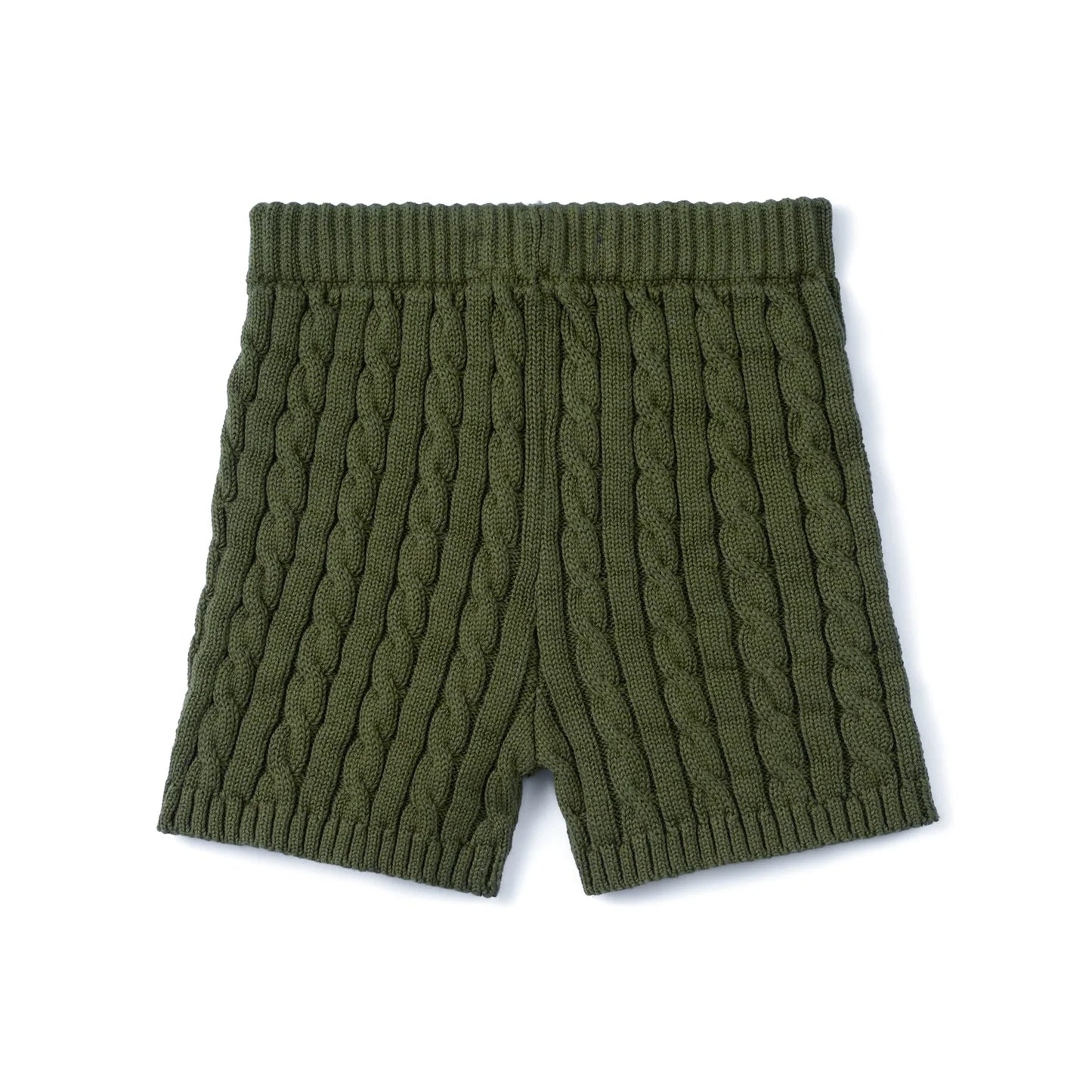 Cable Knit Short in Forest Green