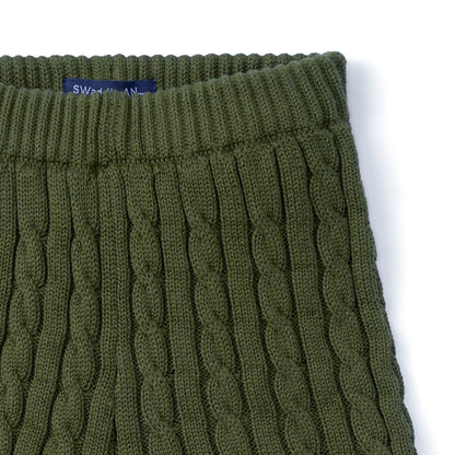 Cable Knit Short in Forest Green