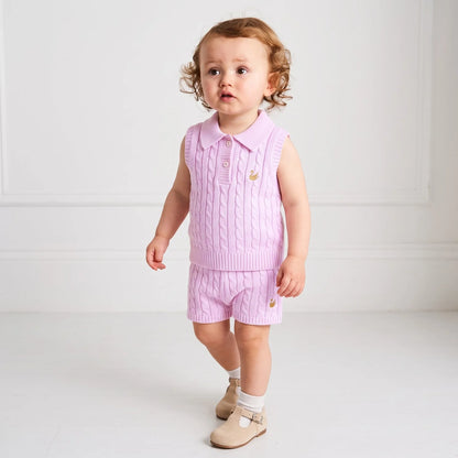 Cable Knit Short in Lilac