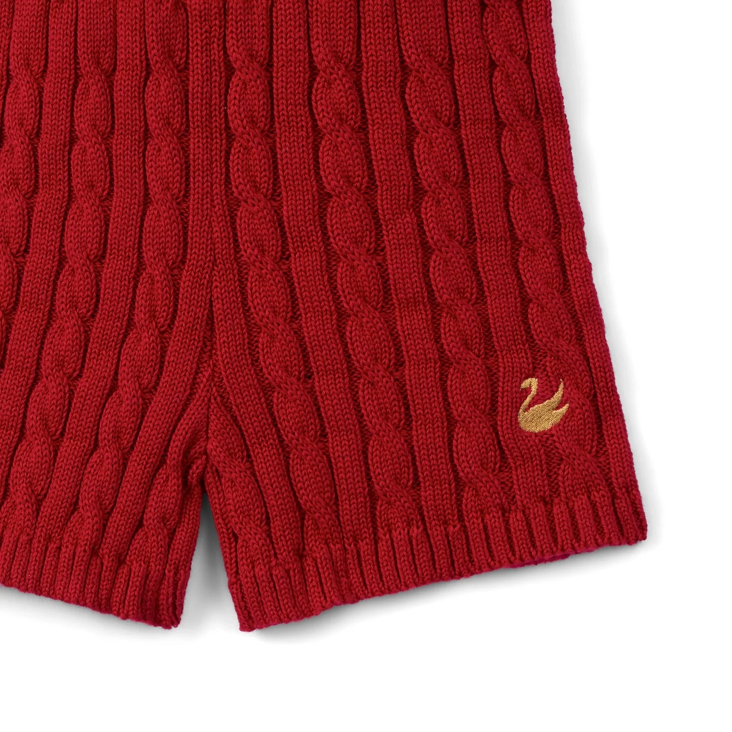 Cable Knit Short in Red Xmas
