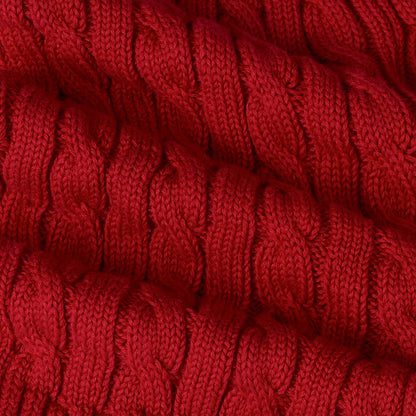Cable Knit Short in Red Xmas