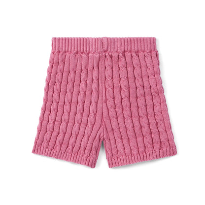 Cable Knit Short in Rose Pink