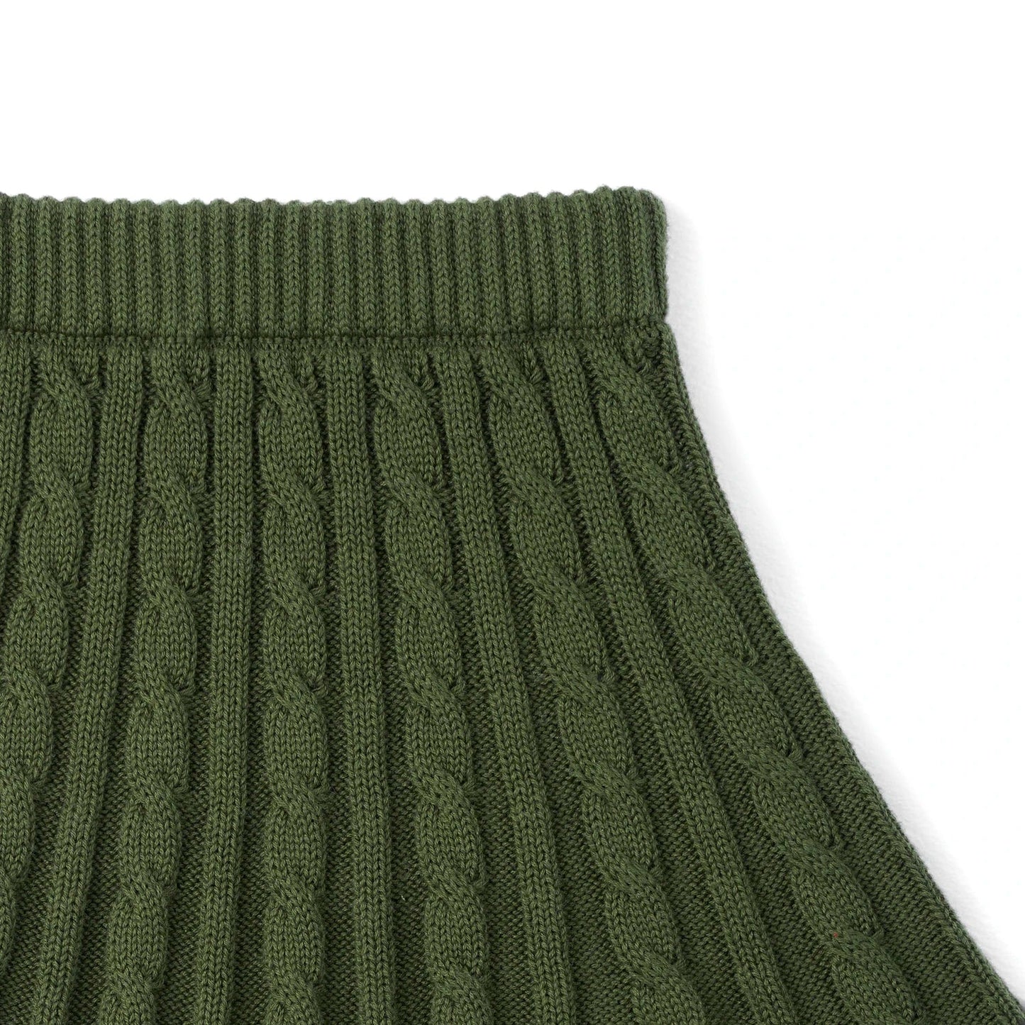 Cable Knit Skirts in Forest Green