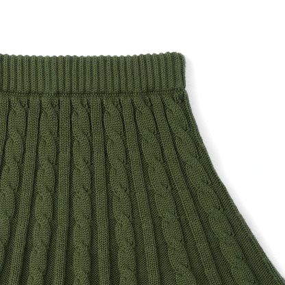 Cable Knit Skirts in Forest Green