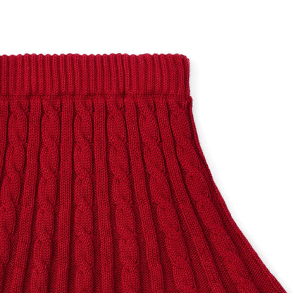 Cable Knit Skirts in Red Xmas