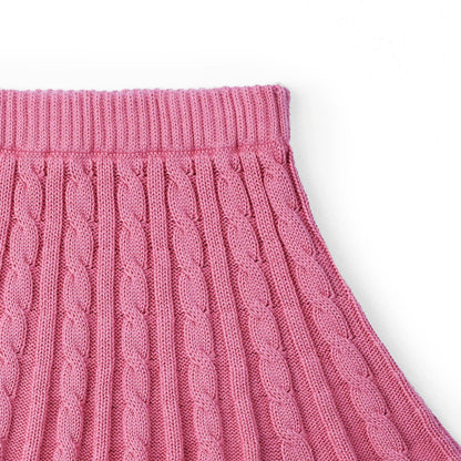Cable Knit Skirts in Rose Pink
