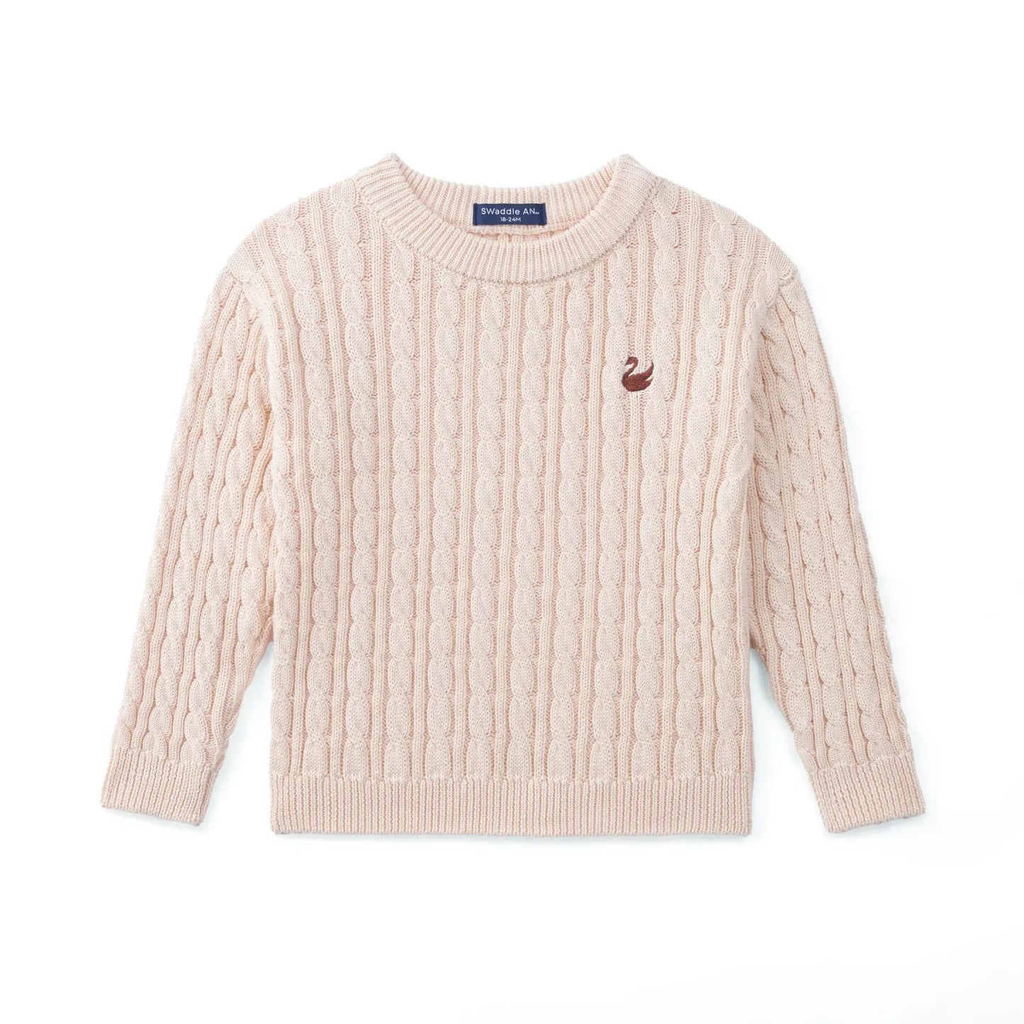 Classic Cable Knit Baby Sweater in Beige