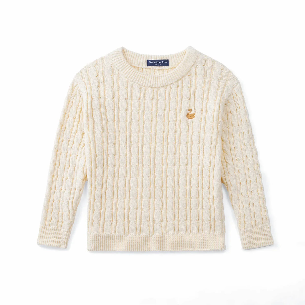 Classic Cable Knit Toddler Sweater – Cream