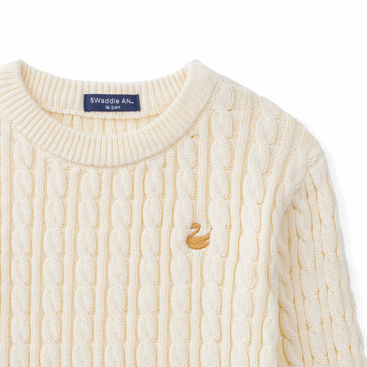 Classic Cable Knit Toddler Sweater – Cream