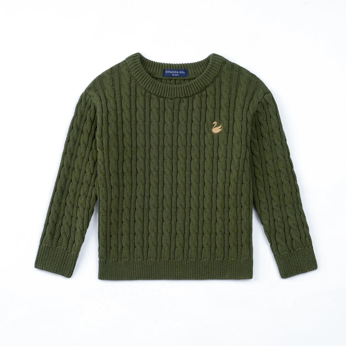 Classic Cable Knit Toddler Sweater – Forest Green