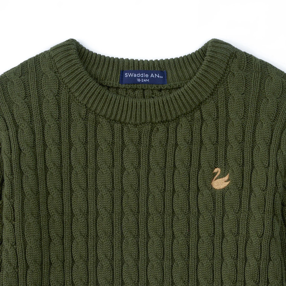 Classic Cable Knit Toddler Sweater – Forest Green