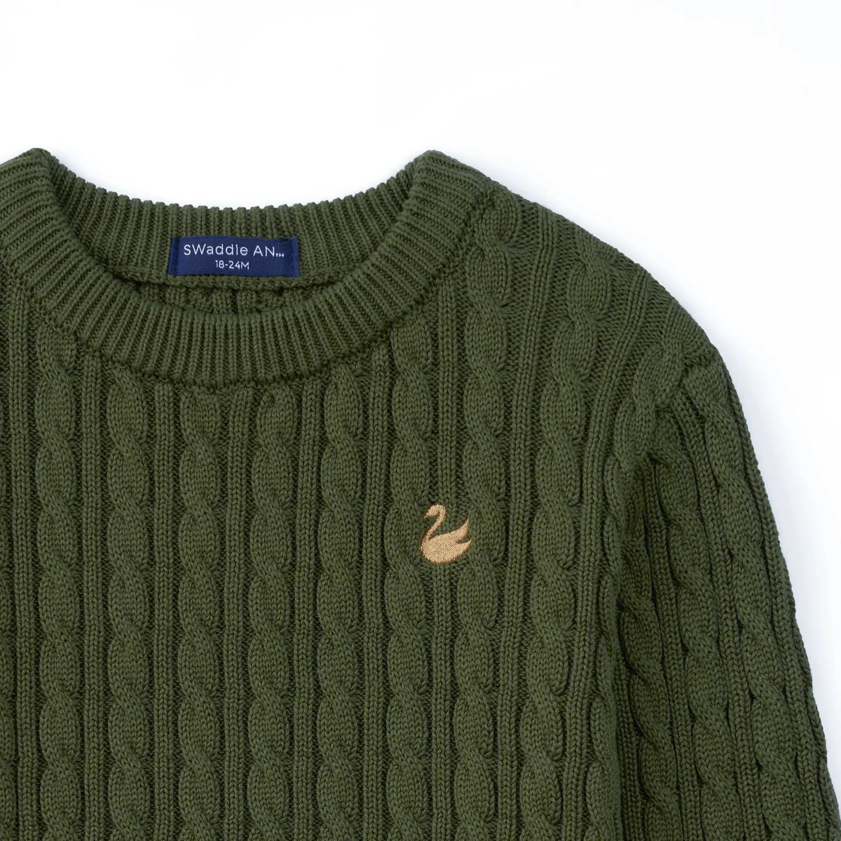 Classic Cable Knit Toddler Sweater – Forest Green