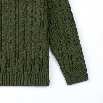 Classic Cable Knit Toddler Sweater – Forest Green