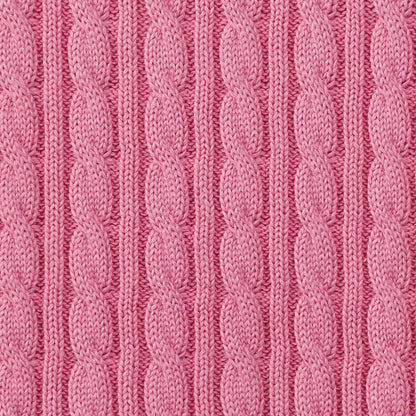 Classic Cable Knit Baby Sweater in Rose Pink