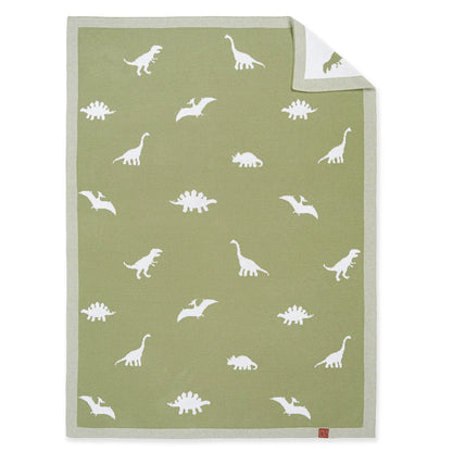 Dinosaur Jacquard Knit Baby Blanket