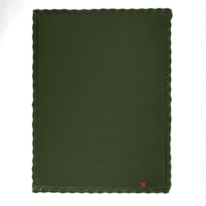 Heirloom Lace Knit Baby Blanket in Forest Green