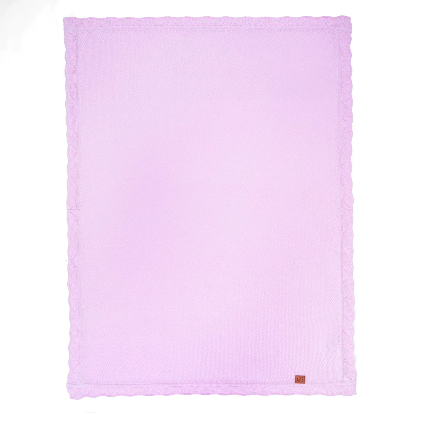 Heirloom Lace Knit Baby Blanket in Lilac