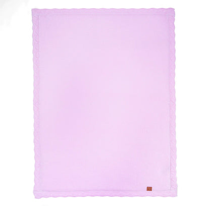 Heirloom Lace Knit Baby Blanket in Lilac