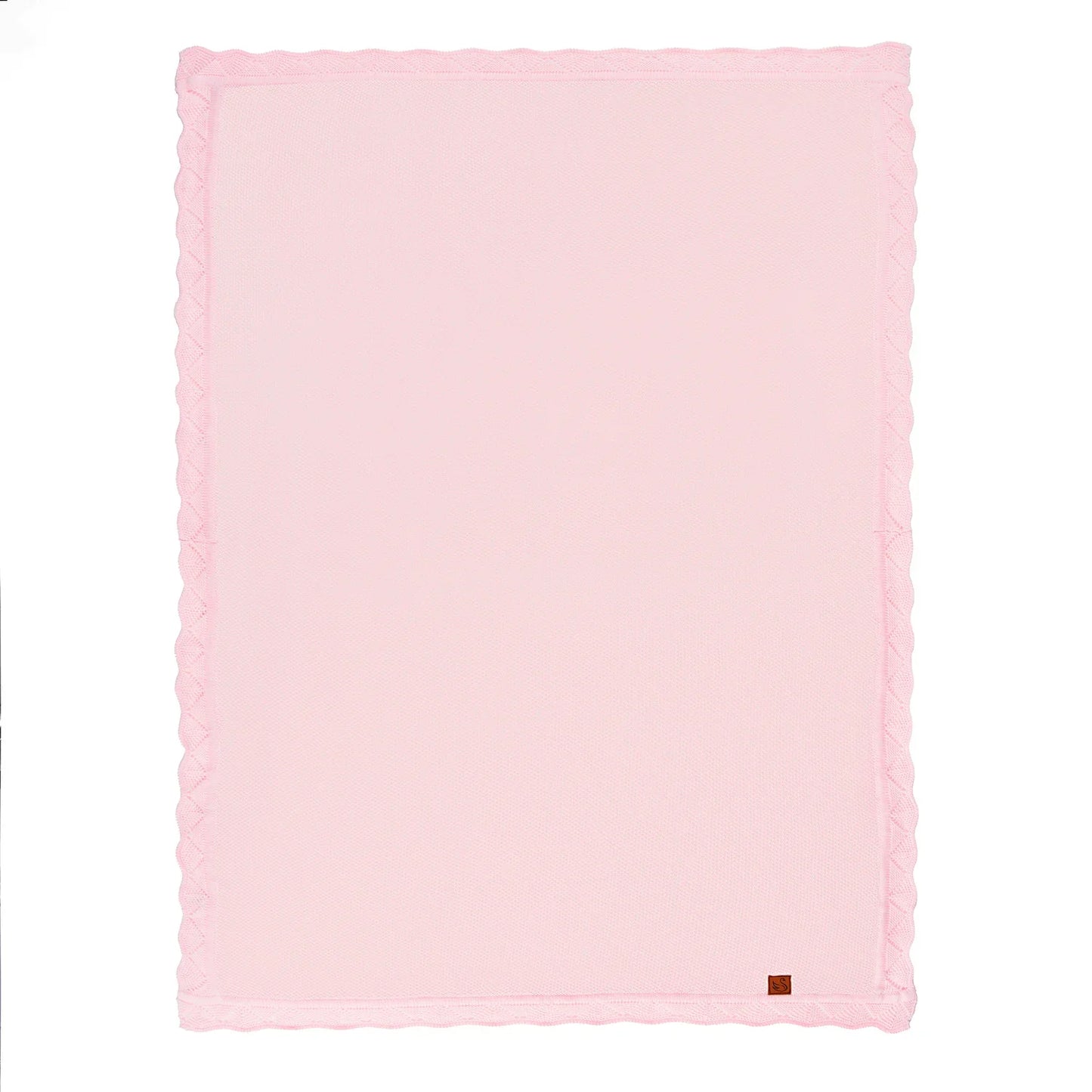 Heirloom Lace Knit Baby Blanket in Pink