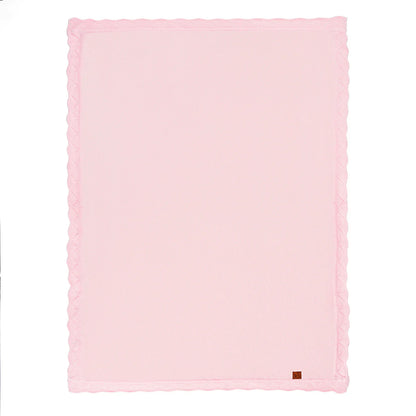 Heirloom Lace Knit Baby Blanket in Pink