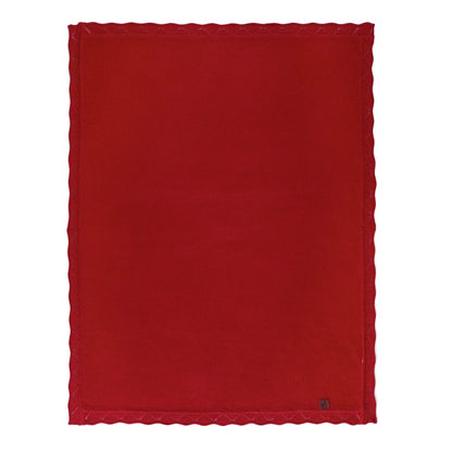 Heirloom Lace Knit Baby Blanket in Red Xmas