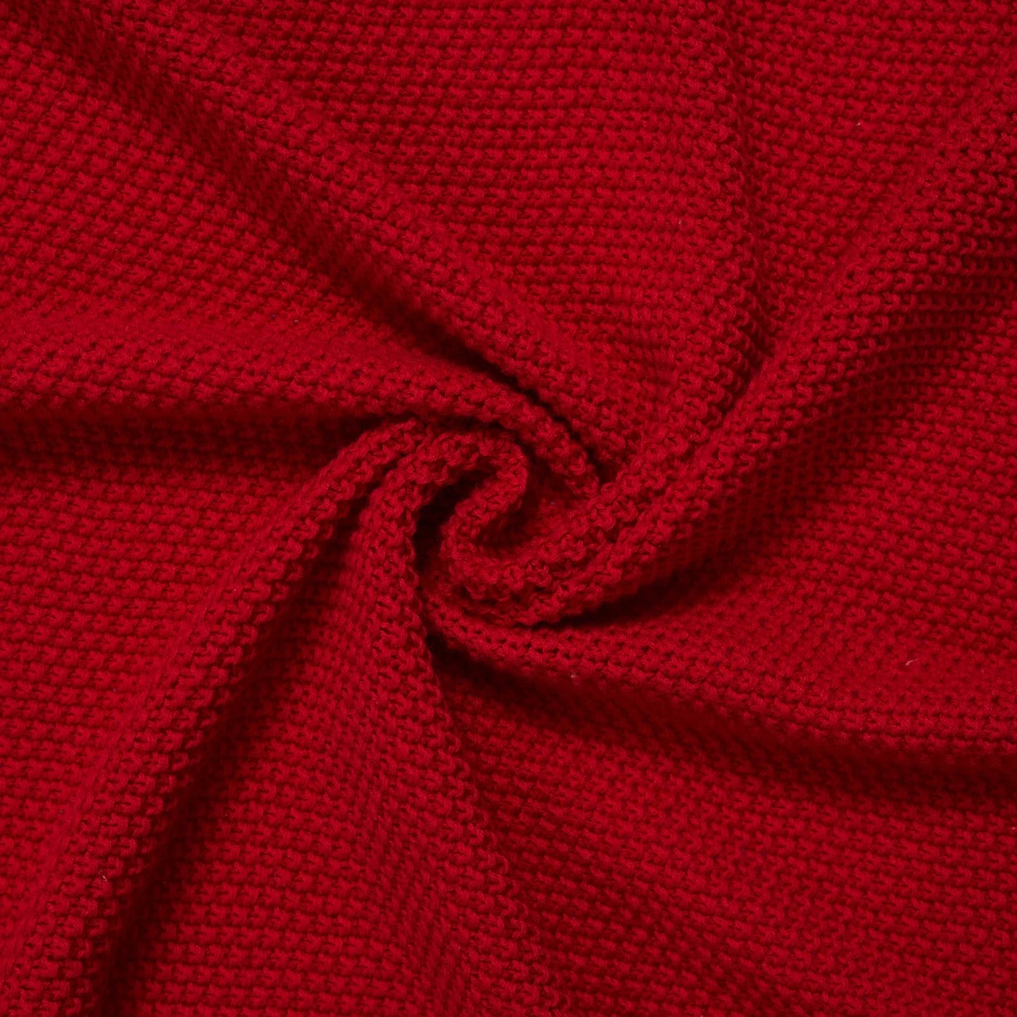 Heirloom Lace Knit Baby Blanket in Red Xmas